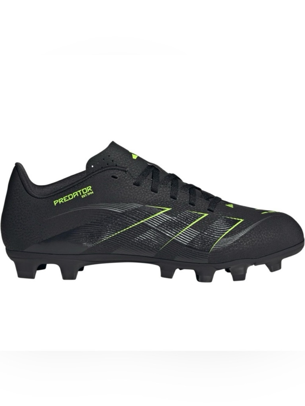 Adidas Predator Club Youth Soccer Cleats, Black and Yellow, 5
